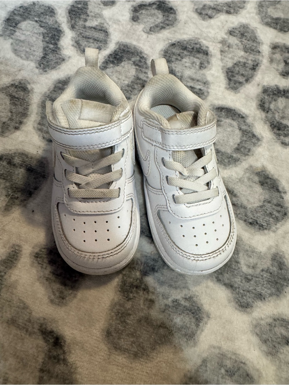 Toddlers' White Velcro Lace-Up Sneakers